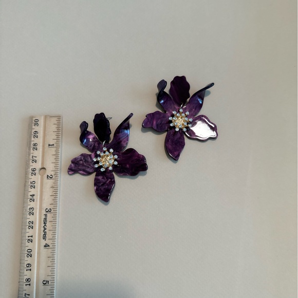 Flower drop earrings M677 - Picture 4 of 4